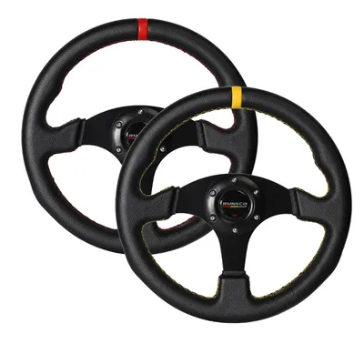 330mm/13 Inch Flat Steering Wheel Aluminium+PVC Drift Simulation Racing Game Steering Wheel Universal