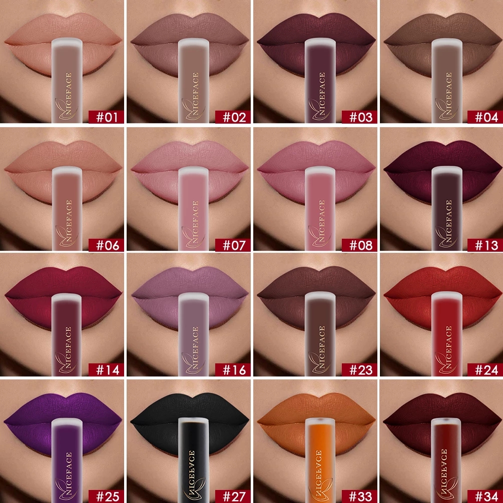 34 Color Lip Gloss Waterproof Nude Matte Liquid Lipstick Moisturizing Long Lasting Lipgloss Lip Makeup Beauty Cosmetics 34 Color Lip Gloss Waterproof Nude Matte Liquid Lipstick Moisturizing Long Lasting Lipgloss Lip Makeup Beauty Cosmetics