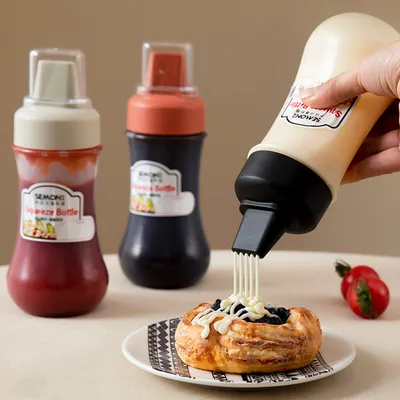 350ML Sauce Squeeze Bottle Five Hole Plastic Ketchup Bottle Sauce Honey Dispenser Container Kitchen Condiment Olive Oil 350ML Sauce Squeeze Bottle Five Hole Plastic Ketchup Bottle Sauce Honey Dispenser Container Kitchen Condiment Olive Oil