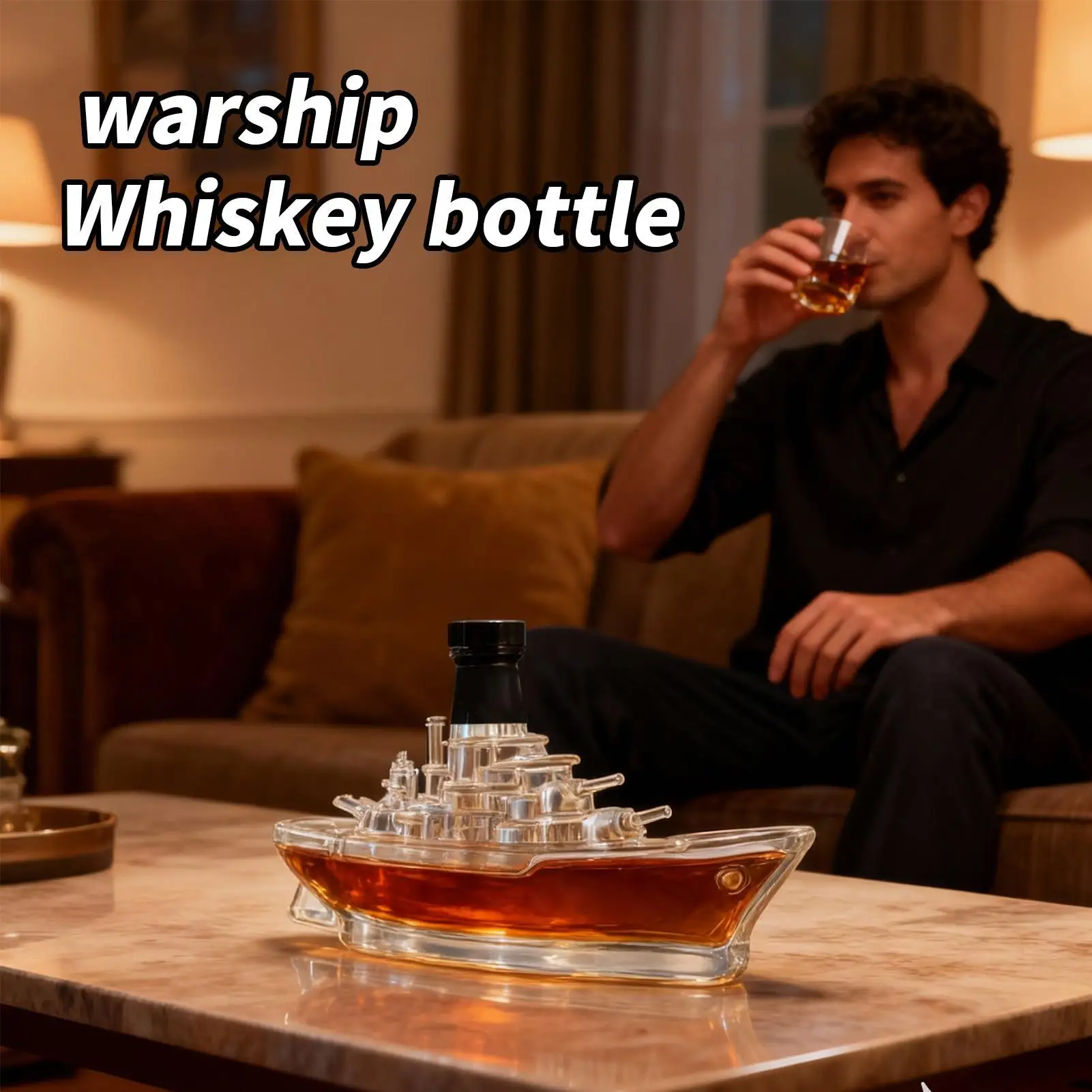 350ml Warship Shape Glass Liquor Bottle Empty Whisky Vodka Jar for Home Bar Collection Gift Decoration Accessories 350ml Warship Shape Glass Liquor Bottle Empty Whisky Vodka Jar for Home Bar Collection Gift Decoration Accessories