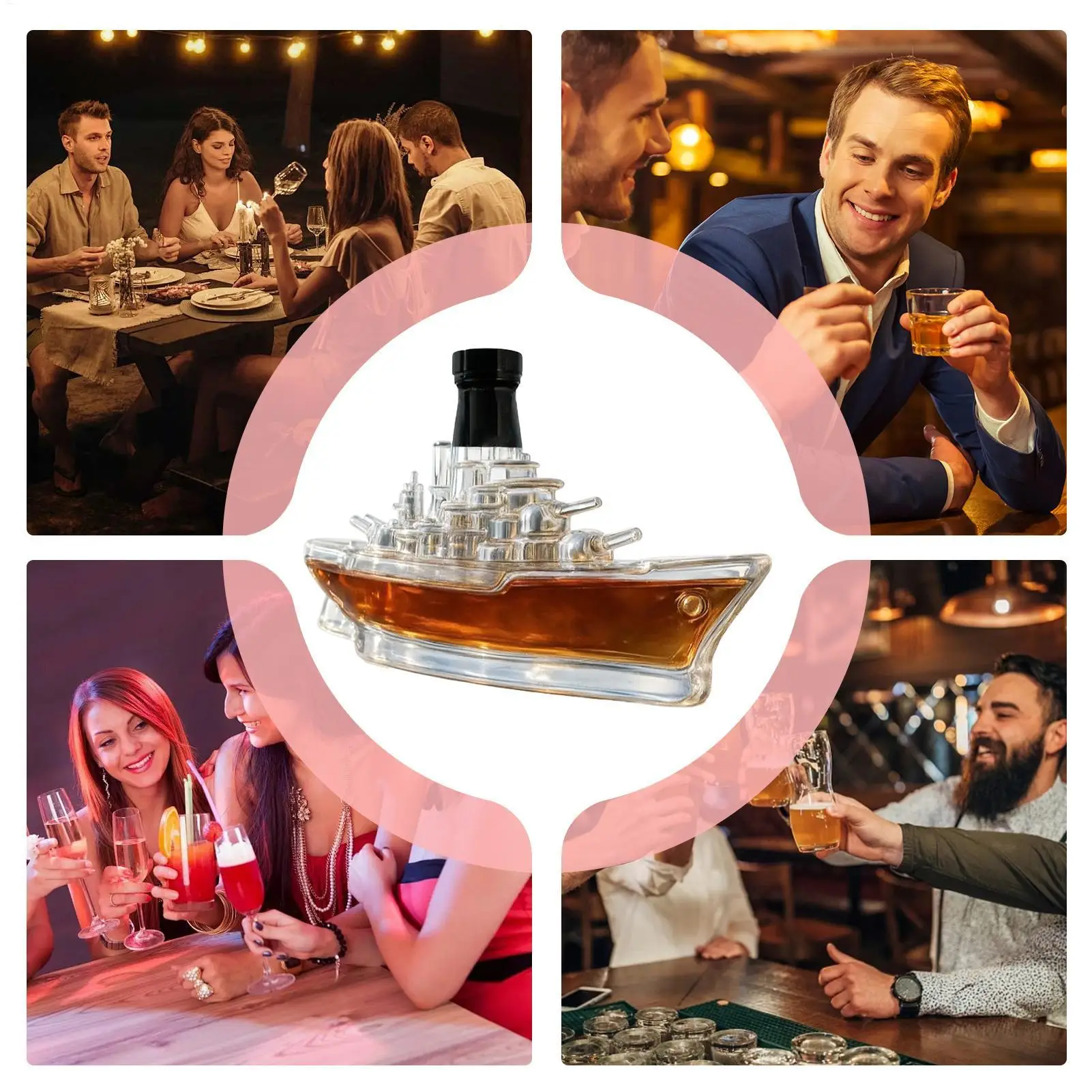 350ml Warship Shape Glass Liquor Bottle Empty Whisky Vodka Jar for Home Bar Collection Gift Decoration Accessories 350ml Warship Shape Glass Liquor Bottle Empty Whisky Vodka Jar for Home Bar Collection Gift Decoration Accessories