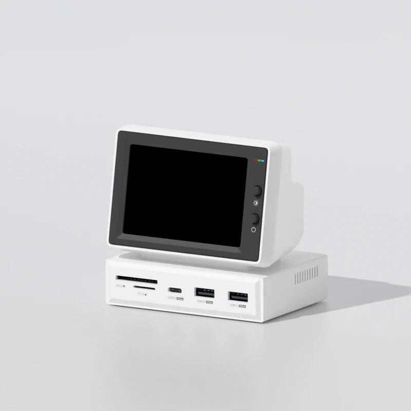 3.5inch IPS Mini Screen AIDA64 Mini PC CPU RAM HDD Data Monitor Display Sub Screen with USB C Hub for Laptop PC MacBook