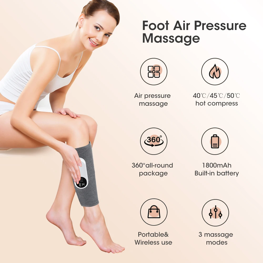 360° Air Pressure Calf Massager Machine 3 Mode Foot Leg Muscle Relaxation Promote Blood Circulation 360° All-Round