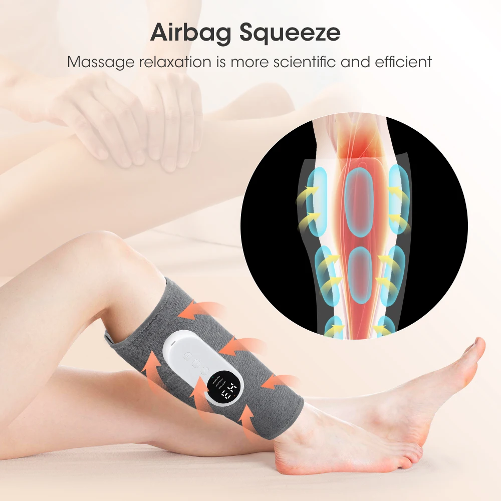 360° Air Pressure Calf Massager Machine 3 Mode Foot Leg Muscle Relaxation Promote Blood Circulation 360° All-Round