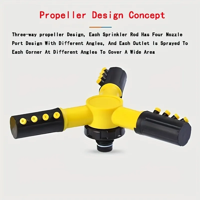 360° Automatic Rotating Trigeminal Sprinkler For Irrigation Rotating Sprinkler Tandem Sprinkler Sprayers Watering 360° Automatic Rotating Trigeminal Sprinkler For Irrigation Rotating Sprinkler Tandem Sprinkler Sprayers Watering