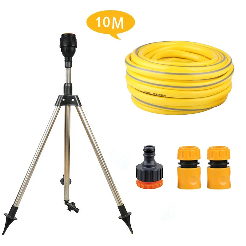 360-Degree Garden Automatic Rotating Sprinkler Stainless Steel Tripod Set Irrigation Stand Water Jet Garden Lawn 360-Degree Garden Automatic Rotating Sprinkler Stainless Steel Tripod Set Irrigation Stand Water Jet Garden Lawn