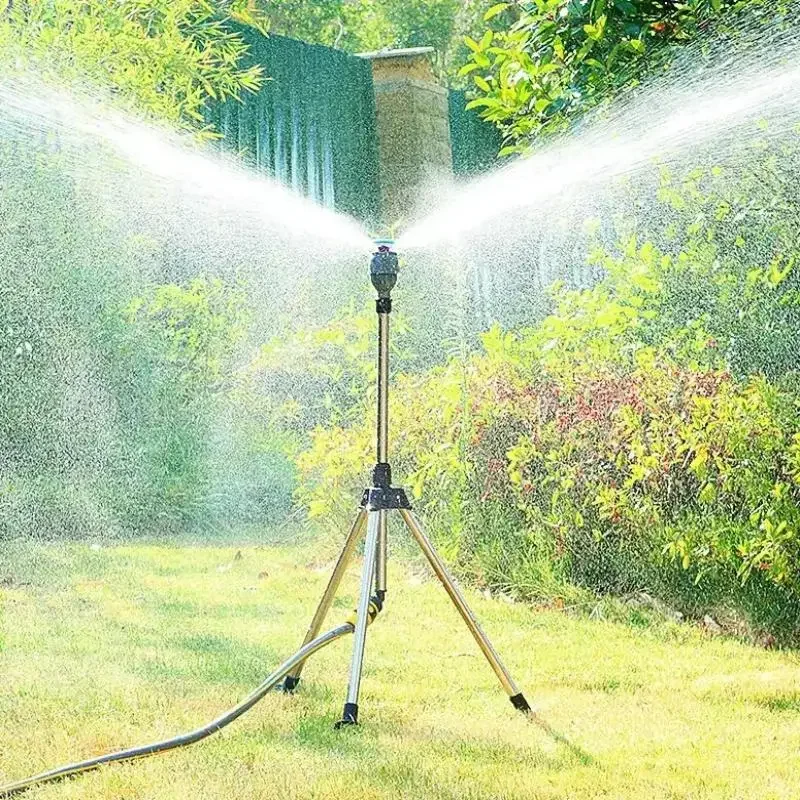 360-Degree Garden Automatic Rotating Sprinkler Stainless Steel Tripod Set Irrigation Stand Water Jet Garden Lawn 360-Degree Garden Automatic Rotating Sprinkler Stainless Steel Tripod Set Irrigation Stand Water Jet Garden Lawn