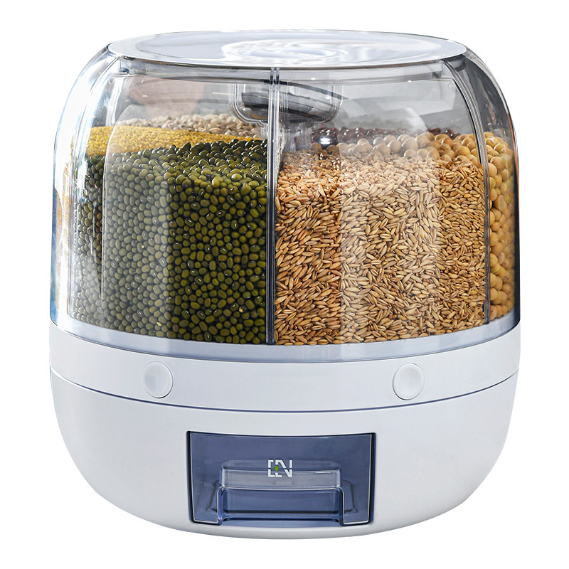 360 Degree Rotating Rice Dispenser Sealed Dry Cereal Grain Bucket Dispenser Moisture-proof Kitchen Food Container 360 Degree Rotating Rice Dispenser Sealed Dry Cereal Grain Bucket Dispenser Moisture-proof Kitchen Food Container