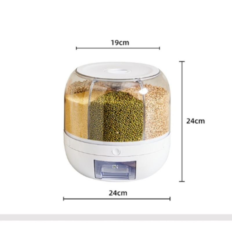 360 Degree Rotating Rice Dispenser Sealed Dry Cereal Grain Bucket Dispenser Moisture-proof Kitchen Food Container 360 Degree Rotating Rice Dispenser Sealed Dry Cereal Grain Bucket Dispenser Moisture-proof Kitchen Food Container