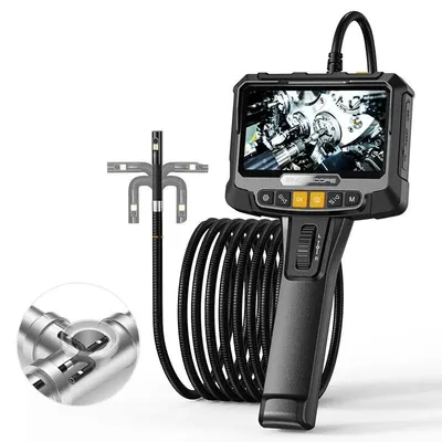 360° Steering Industrial Endoscope Camera 8mm 5″IPS Screen Single and Dual Lens Inspection Borescope 1080P For Car