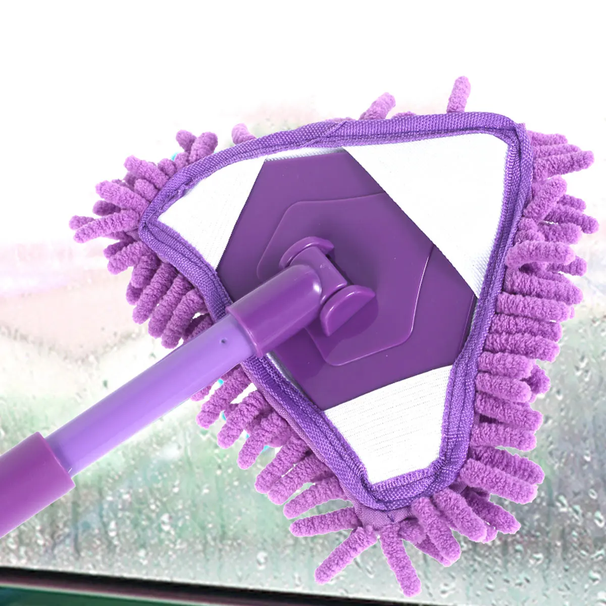360° Triangle Mop Telescopic Rotatable Cleaning Lazy Mop Multifunctional Dust Flat Mop for Ceiling Floor Bathroom Glass
