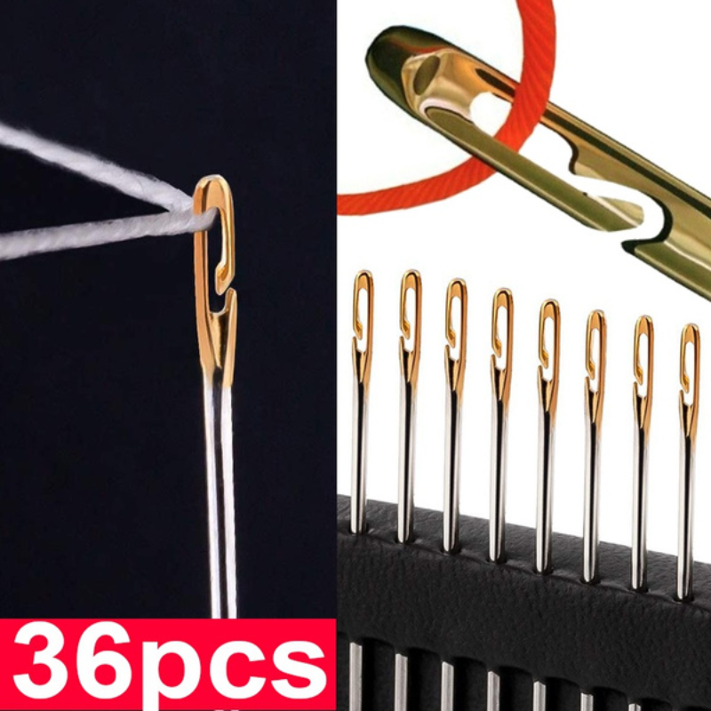 36Pcs Blind Needle Elderly Needle Side Hole Hand Household Sewing Stainless Steel Sewing Needless Threading Diy Jewelry 36Pcs Blind Needle Elderly Needle Side Hole Hand Household Sewing Stainless Steel Sewing Needless Threading Diy Jewelry