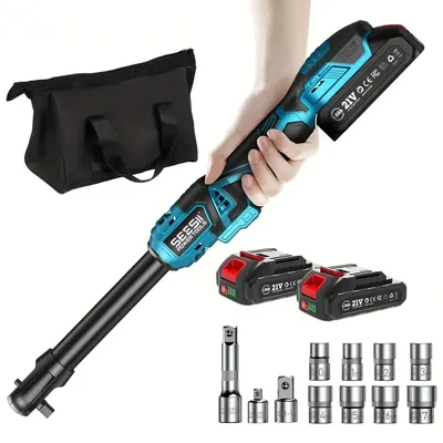 3/8” 80Nm Cordless Electric Wrench 6” Extended Ratchet Wrench Electric Angle Wrench Driver Auto Repair Tools Set 12V 3/8” 80Nm Cordless Electric Wrench 6” Extended Ratchet Wrench Electric Angle Wrench Driver Auto Repair Tools Set 12V