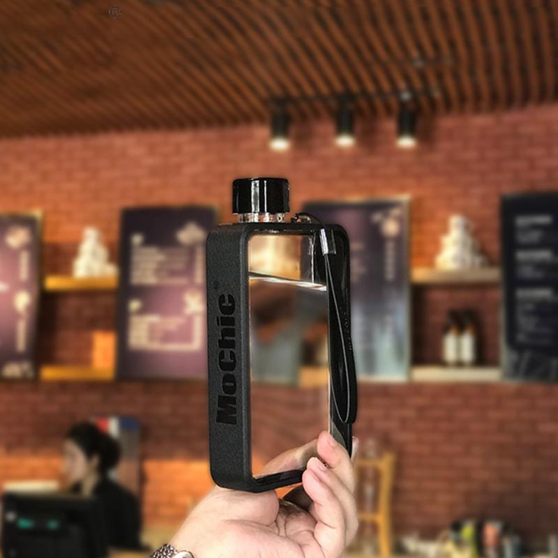 380ml Flat Square Water Bottle