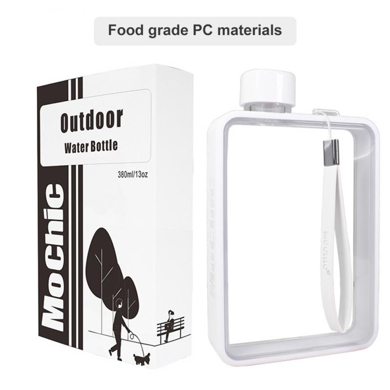 380ml Flat Square Water Bottle