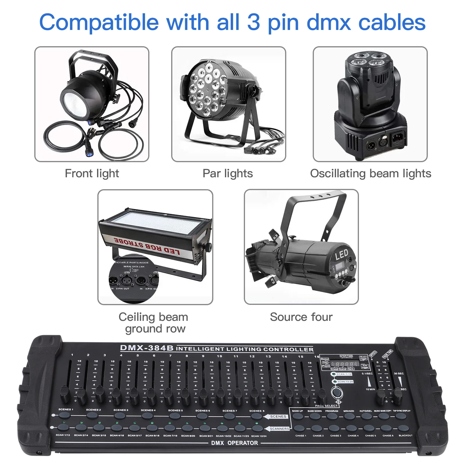 384 Channel Light Controller DMX512 High Quality Controller Console Operator for Live Concerts KTV DJs Clubs Equipment 384 Channel Light Controller DMX512 High Quality Controller Console Operator for Live Concerts KTV DJs Clubs Equipment