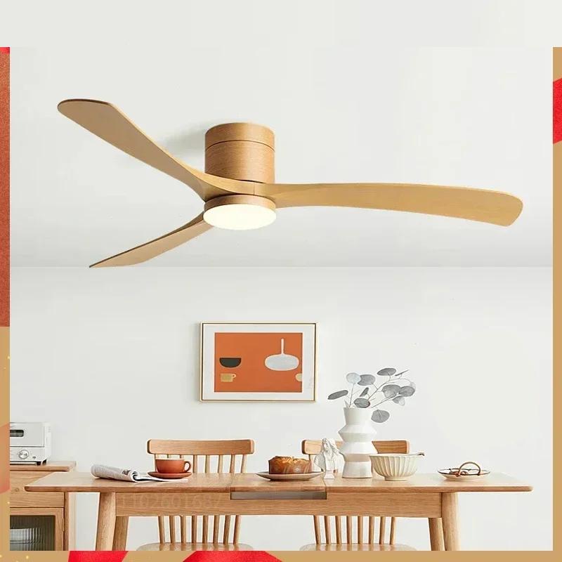 38/46/56Inch Low Floor Ceiling Fan Light Modern Black ABS Blade DC Remote Control Led Fan Lights Restaurant The bedroom