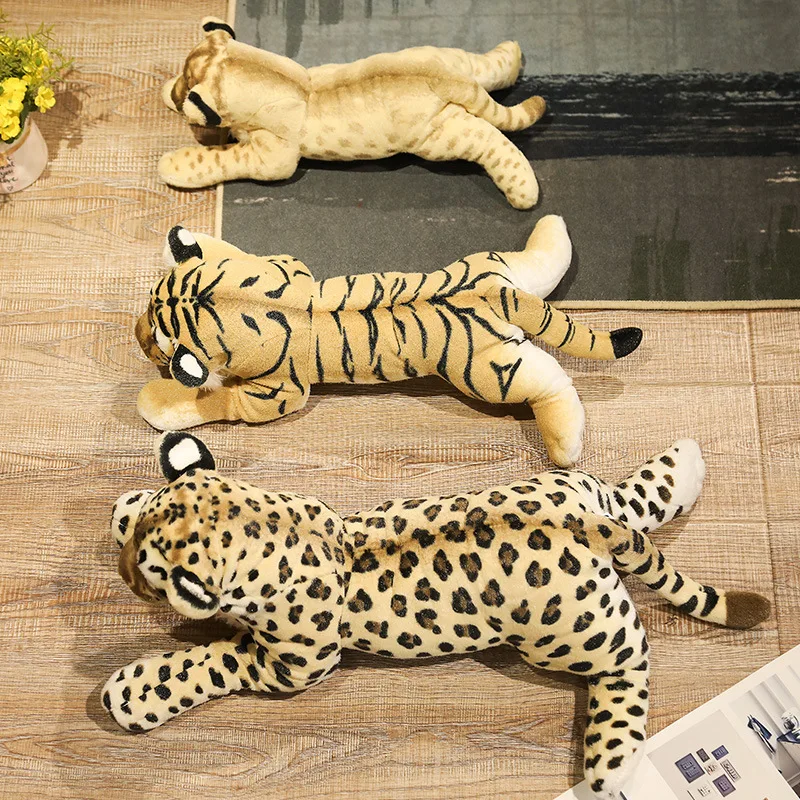 39-58cm Simulation Lion Tiger Leopard Plush Toys Home Decor Stuffed Cute Animals Dolls Soft Real Like Pillow for Kids