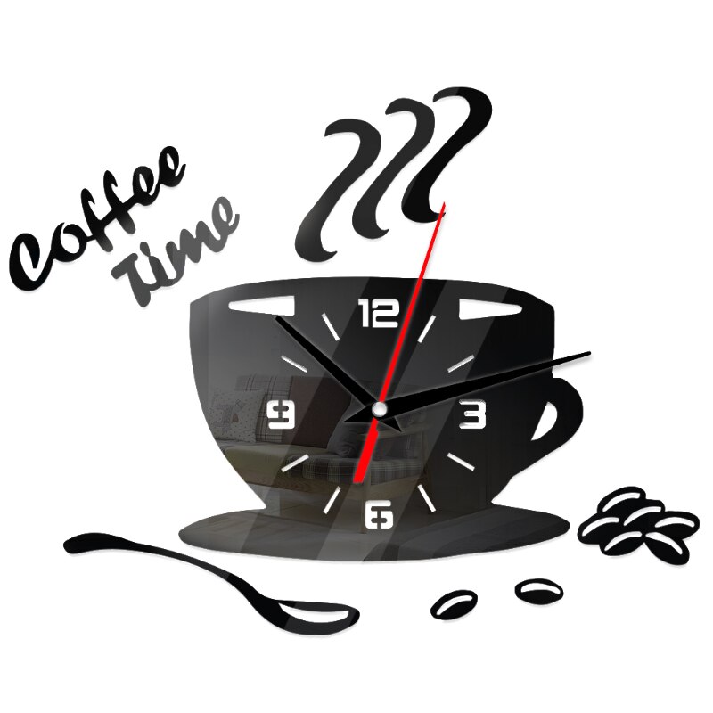 3D Acrylic Coffee Cup Wall Clock