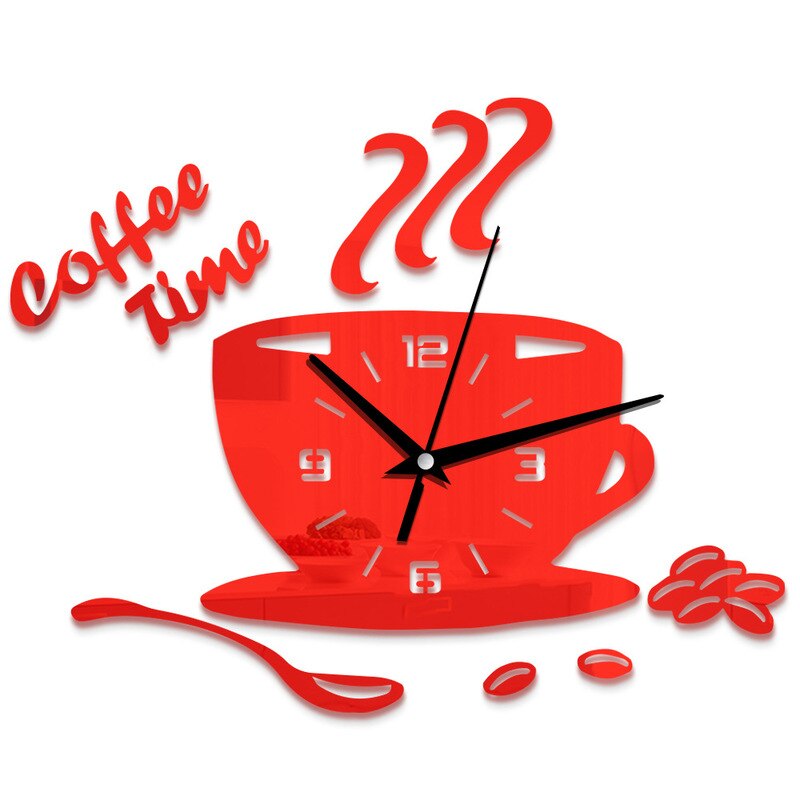 3D Acrylic Coffee Cup Wall Clock