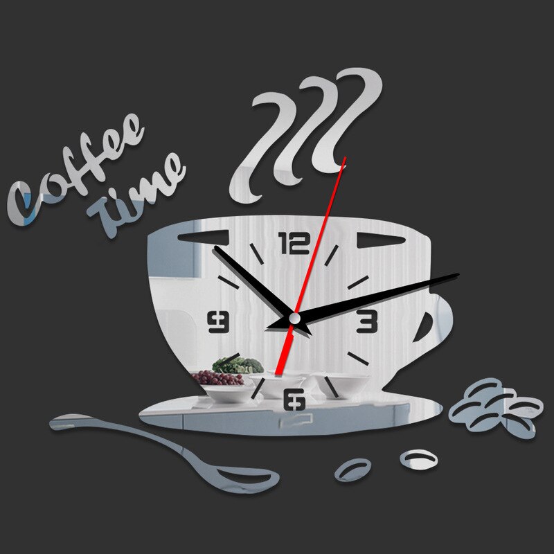 3D Acrylic Coffee Cup Wall Clock