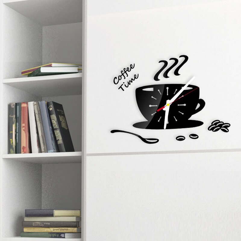 3D Acrylic Coffee Cup Wall Clock