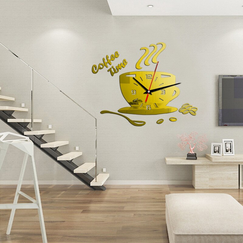 3D Acrylic Coffee Cup Wall Clock