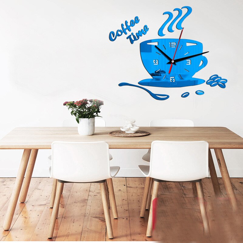 3D Acrylic Coffee Cup Wall Clock