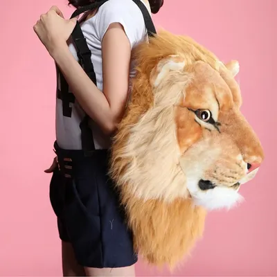3D Animal Design Backpack for Girl Tiger Lion Leopard Panda Fur School Bags Women Chain Clutch Crossbody Shoulder Bags