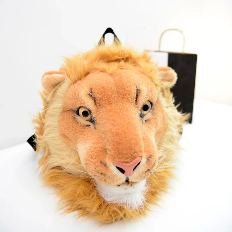 3D Animal Design Backpack for Girl Tiger Lion Leopard Panda Fur School Bags Women Chain Clutch Crossbody Shoulder Bags