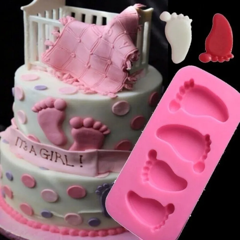 3D Baby Feet Silicone Mold Chocolate Fondant Baking Paste Mold Bakeware Pudding Cake Decorating Baking Tool 3D Baby Feet Silicone Mold Chocolate Fondant Baking Paste Mold Bakeware Pudding Cake Decorating Baking Tool