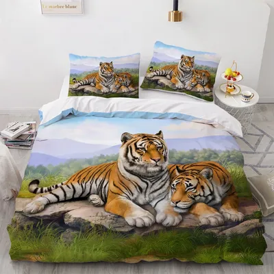 3D Bedsheet Realistic Tiger Design