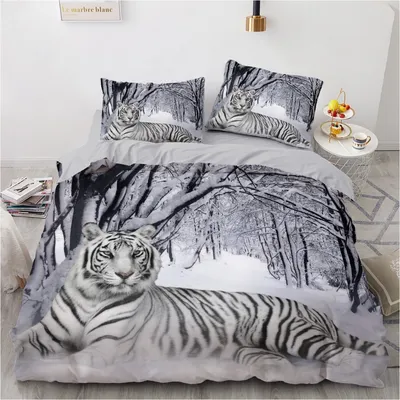 3D Bedsheet Realistic Tiger Design