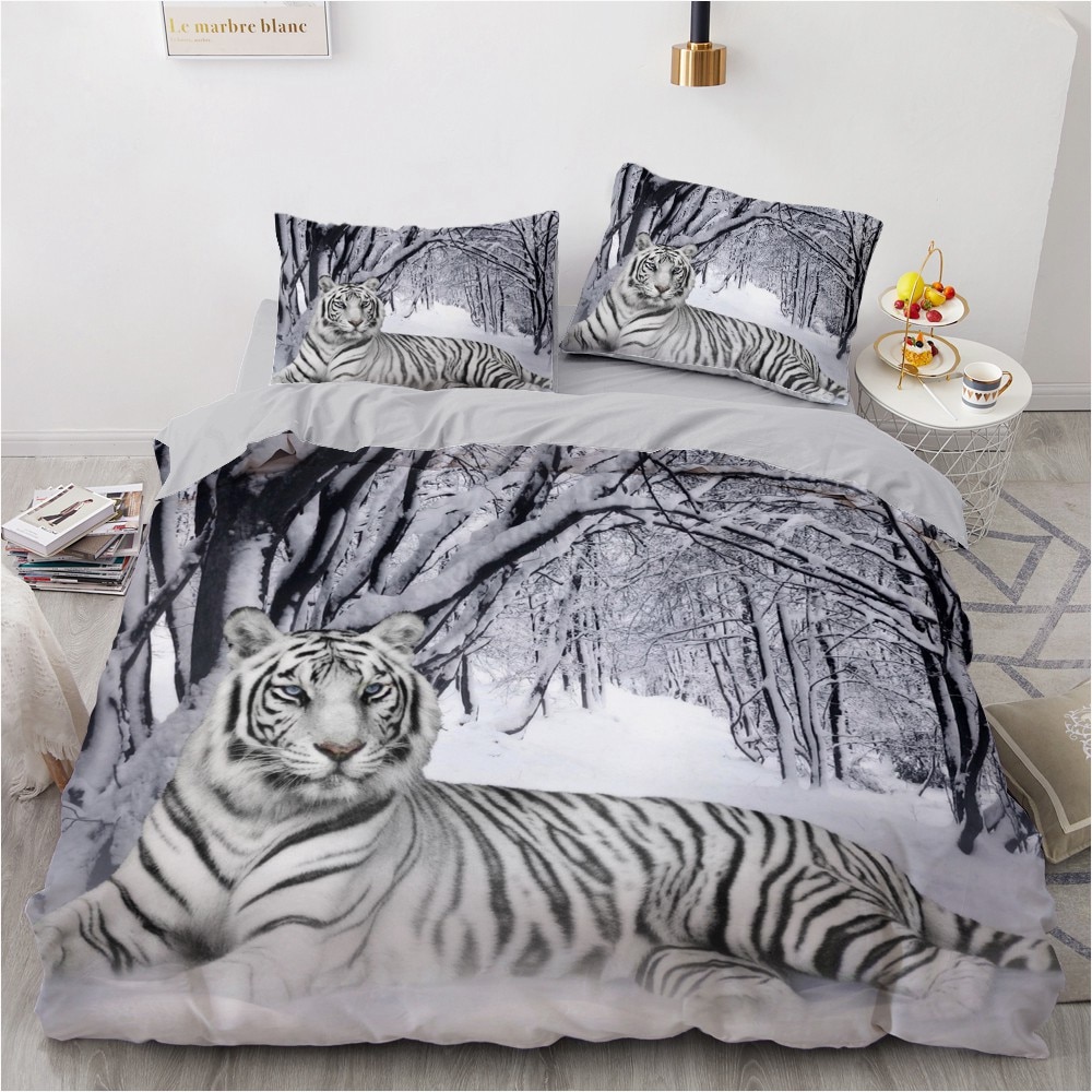 3D Bedsheet Realistic Tiger Design