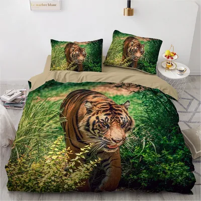 3D Bedsheet Realistic Tiger Design