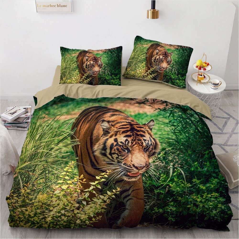 3D Bedsheet Realistic Tiger Design