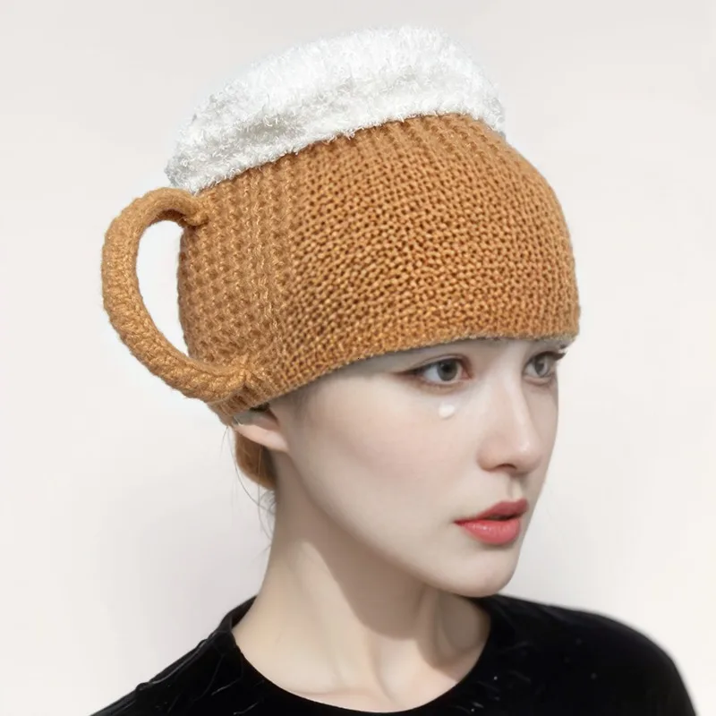 3D Beer Cup Hats Beanie Party Unisex Hairline Cap Beer Lovers Ear Warmers for Women Men New Year Presents Valentine's 3D Beer Cup Hats Beanie Party Unisex Hairline Cap Beer Lovers Ear Warmers for Women Men New Year Presents Valentine's
