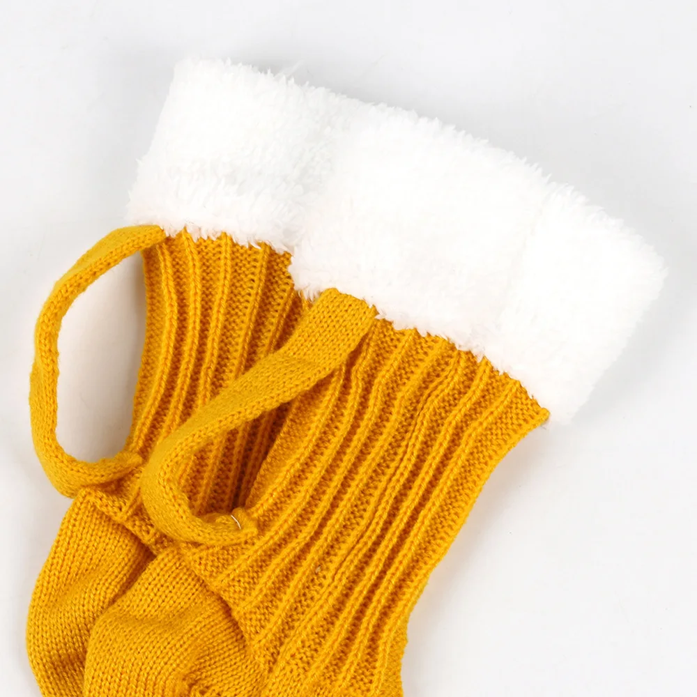 3D Beer Mug Knitted Socks Men's Padded Warm Mid-Calf Socks Women Winter Soft Funny Sleep Floor Socks Woolen Socks