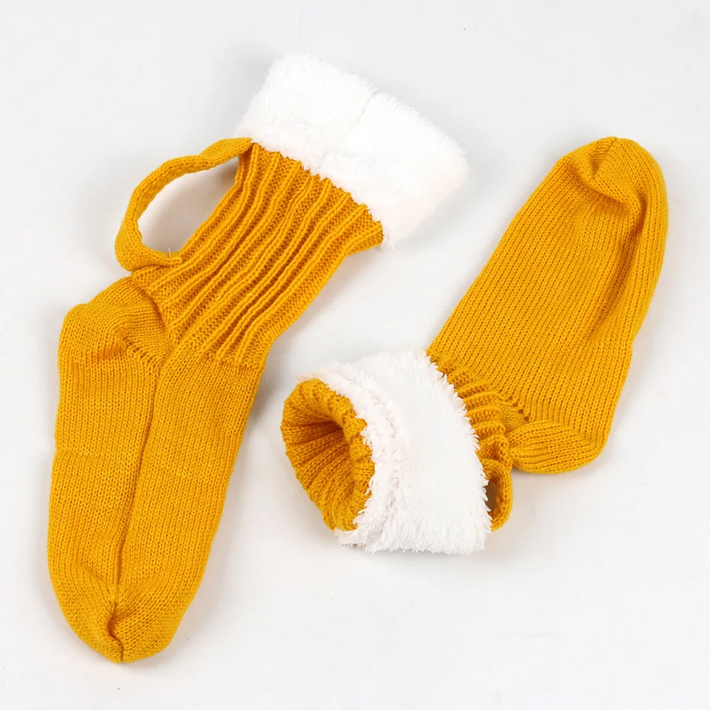 3D Beer Mug Knitted Socks Men's Padded Warm Mid-Calf Socks Women Winter Soft Funny Sleep Floor Socks Woolen Socks