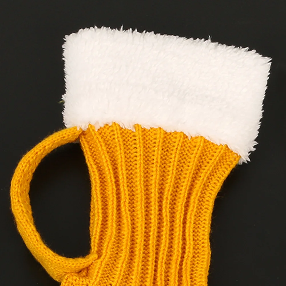 3D Beer Mug Knitted Socks Men's Padded Warm Mid-Calf Socks Women Winter Soft Funny Sleep Floor Socks Woolen Socks