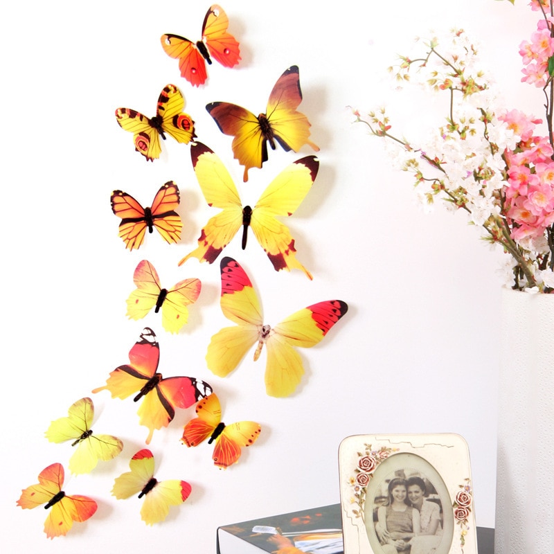 3D Butterfly Wall Decor Stickers (12 Pcs) 3D Butterfly Wall Decor Stickers (12 Pcs)