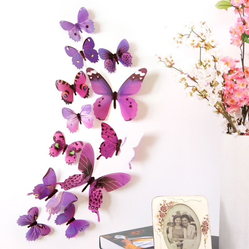 3D Butterfly Wall Decor Stickers (12 Pcs) 3D Butterfly Wall Decor Stickers (12 Pcs)