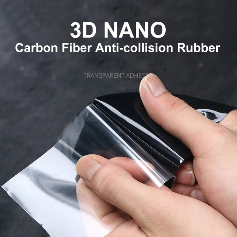 3D Carbon Fiber Sticker Car Threshold Protective Film Anti Scratch Waterproof Matte Black Nano Sticker for Car Body