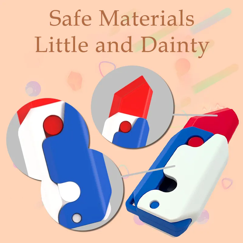 3D Carrot Gravity Knife Fidget Toys Children Decompression Push Card Small Toy 3D Printing Plastic Carrot Knife