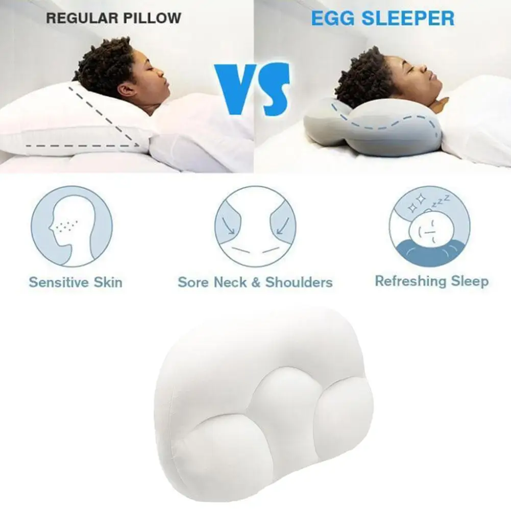 3D Cloud Neck Sleep Pillow Multifunctional Egg Sleeper All-round Orthopedic Neck Pillow for Sleeping Pain Release
