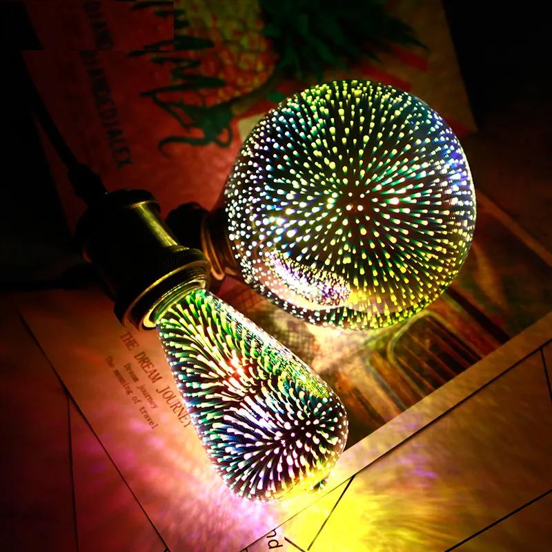 3D Colorful LED Edison Light Bulb E27 Vintage Fireworks Decoration Bulb Christmas Ampoule LED Lamp Lighting 3D Colorful LED Edison Light Bulb E27 Vintage Fireworks Decoration Bulb Christmas Ampoule LED Lamp Lighting