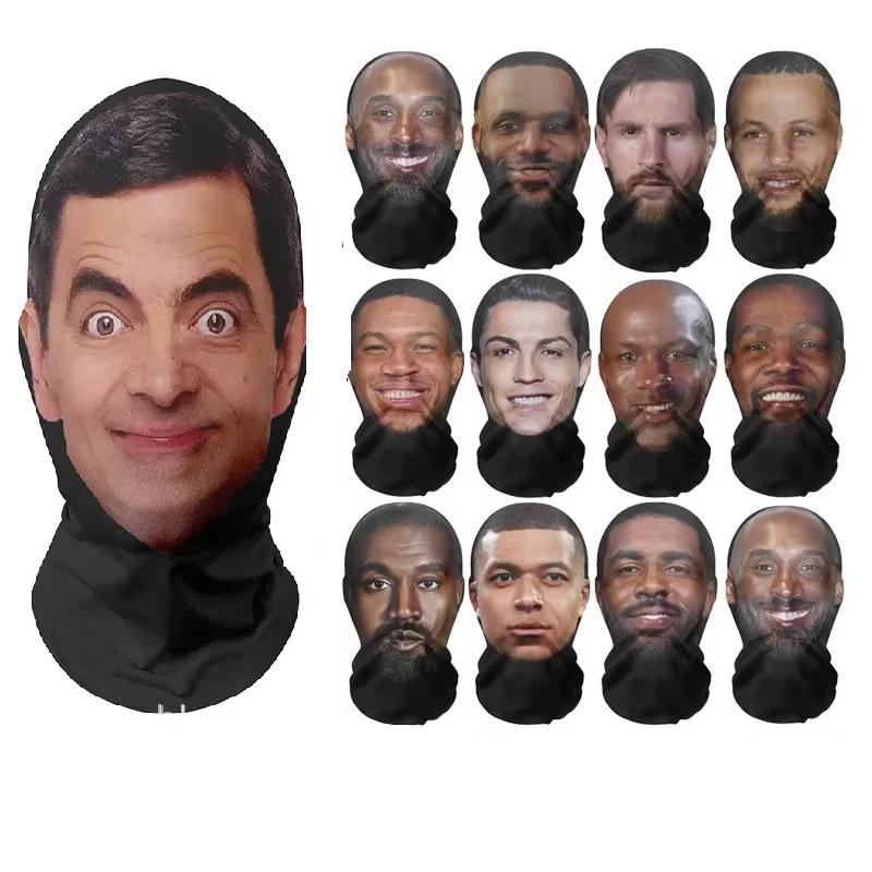 3D CR7 Messi Seamless Mask Funny Face Printed Head Scarf Famous Person Ice Silk Sunscreen Head Mask Halloween Cosplay 3D CR7 Messi Seamless Mask Funny Face Printed Head Scarf Famous Person Ice Silk Sunscreen Head Mask Halloween Cosplay