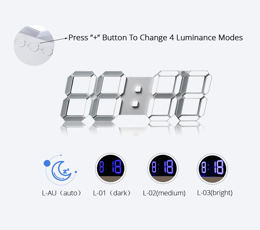 3D Digital Wall Clock LED Light 3D Digital Wall Clock LED Light