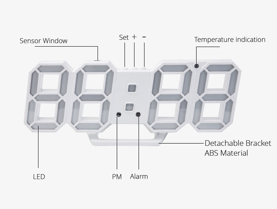 3D Digital Wall Clock LED Light 3D Digital Wall Clock LED Light