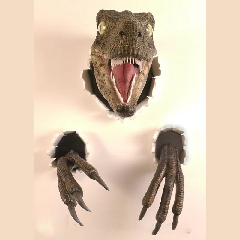 3D Dinosaur Decoration Velociraptor Set Resin Wall Atmosphere Decorative Props 3D Dinosaur Decoration Velociraptor Set Resin Wall Atmosphere Decorative Props